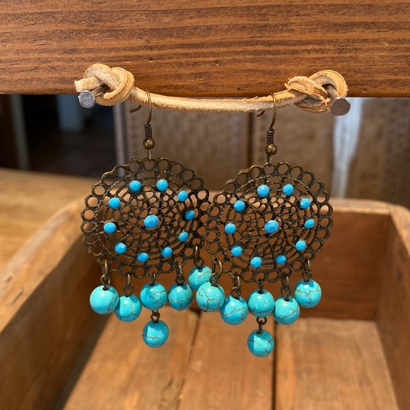 Jewelry - 🎉 NEW‼️ DREAM CATCHER TURQUOISE BOHO EARRINGS ‼️